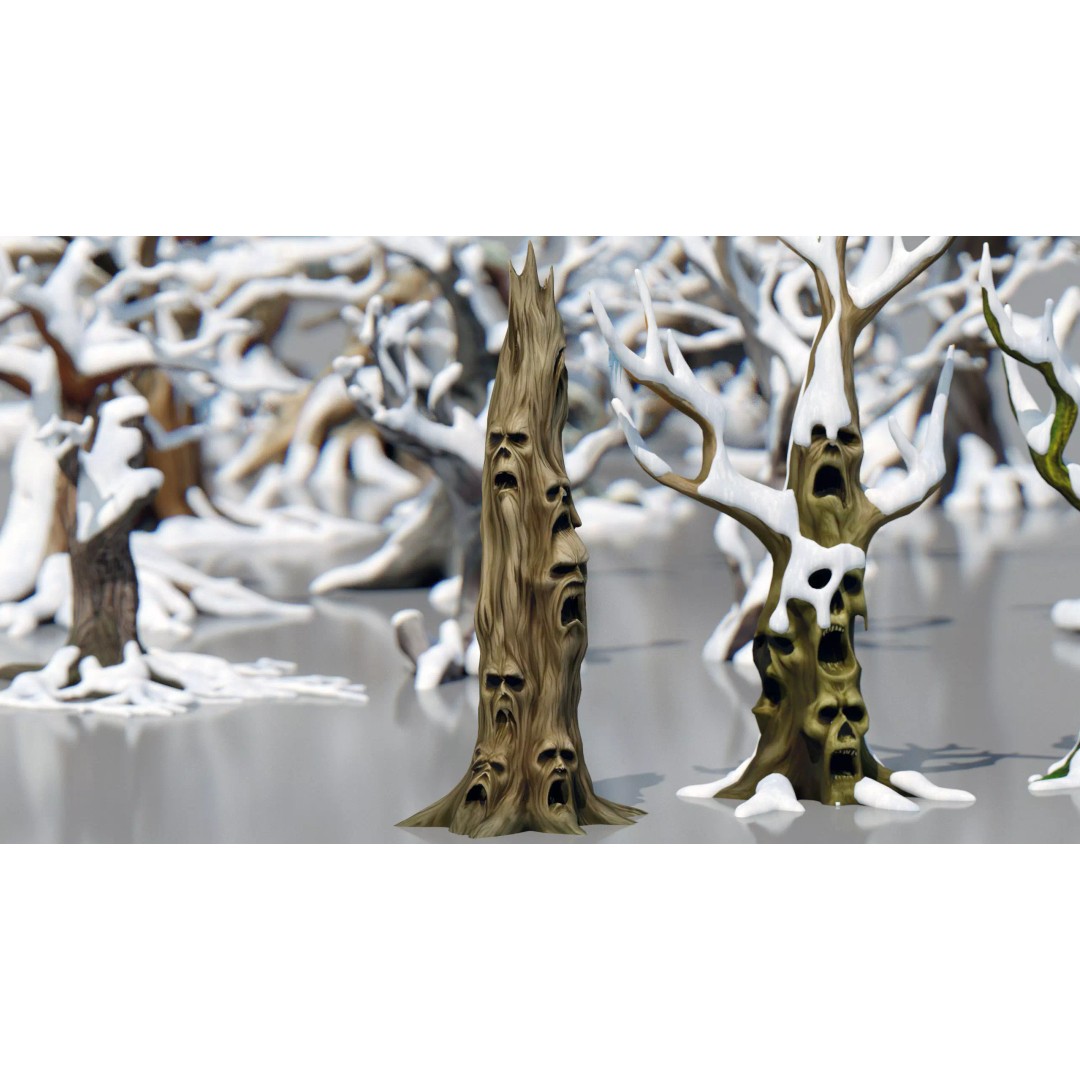 Haunted Snow Trees 3D Model – Stylized Winter Fantasy Asset, FBX - View 21
