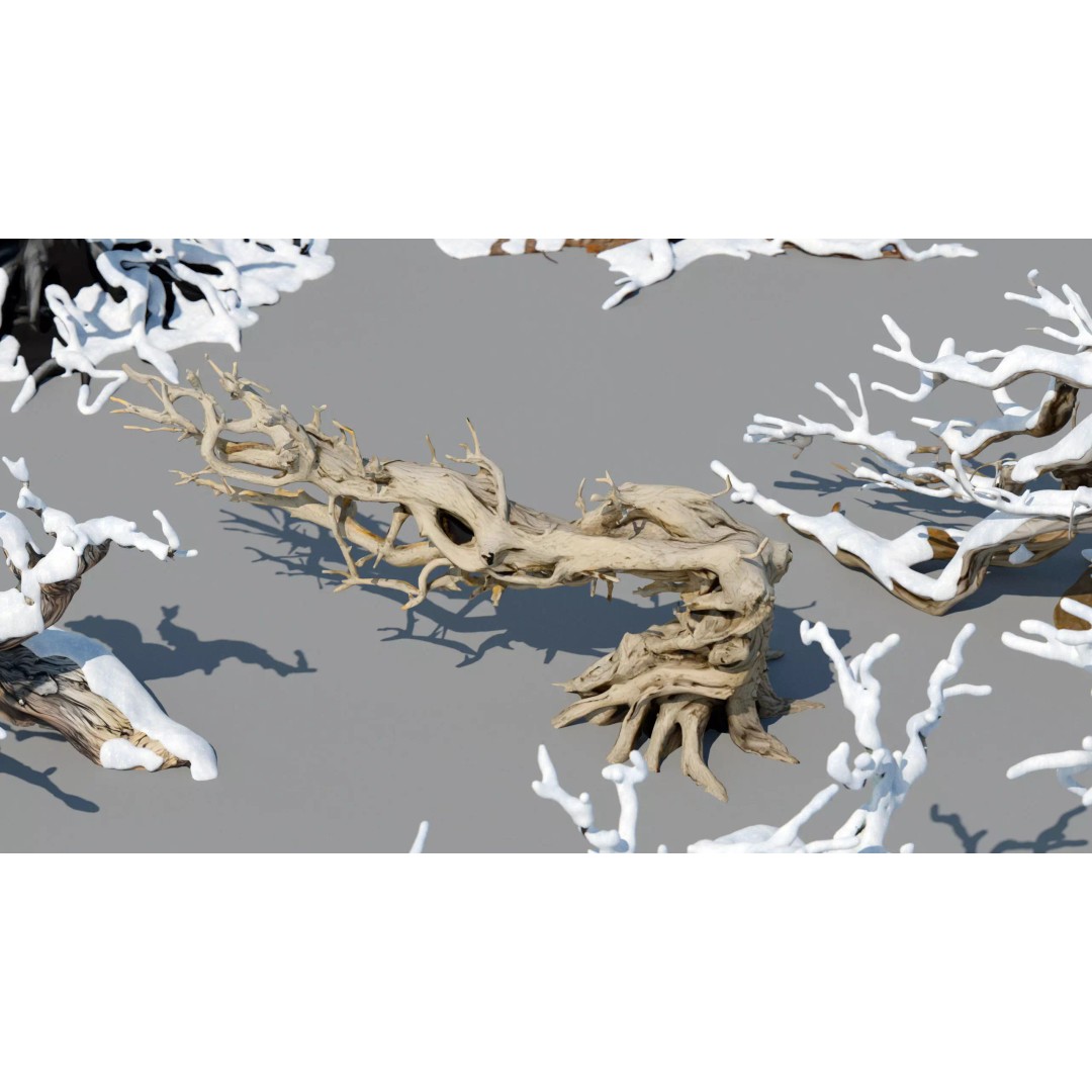 Haunted Snow Trees 3D Model – Stylized Winter Fantasy Asset, FBX - View 23
