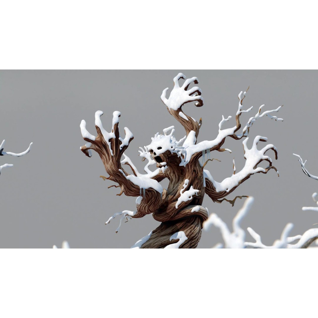 Haunted Snow Trees 3D Model – Stylized Winter Fantasy Asset, FBX - View 26