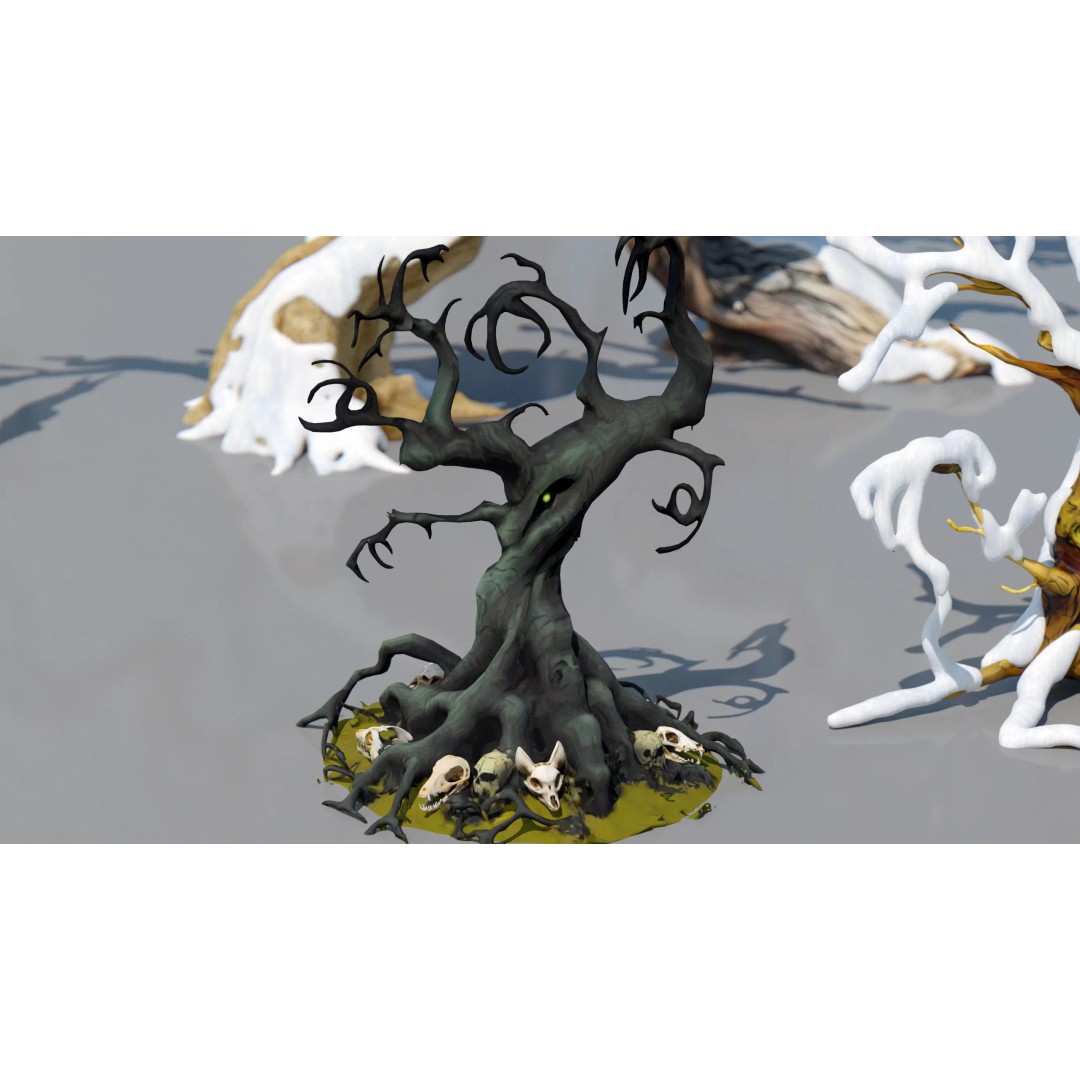 Haunted Snow Trees 3D Model – Stylized Winter Fantasy Asset, FBX - View 27