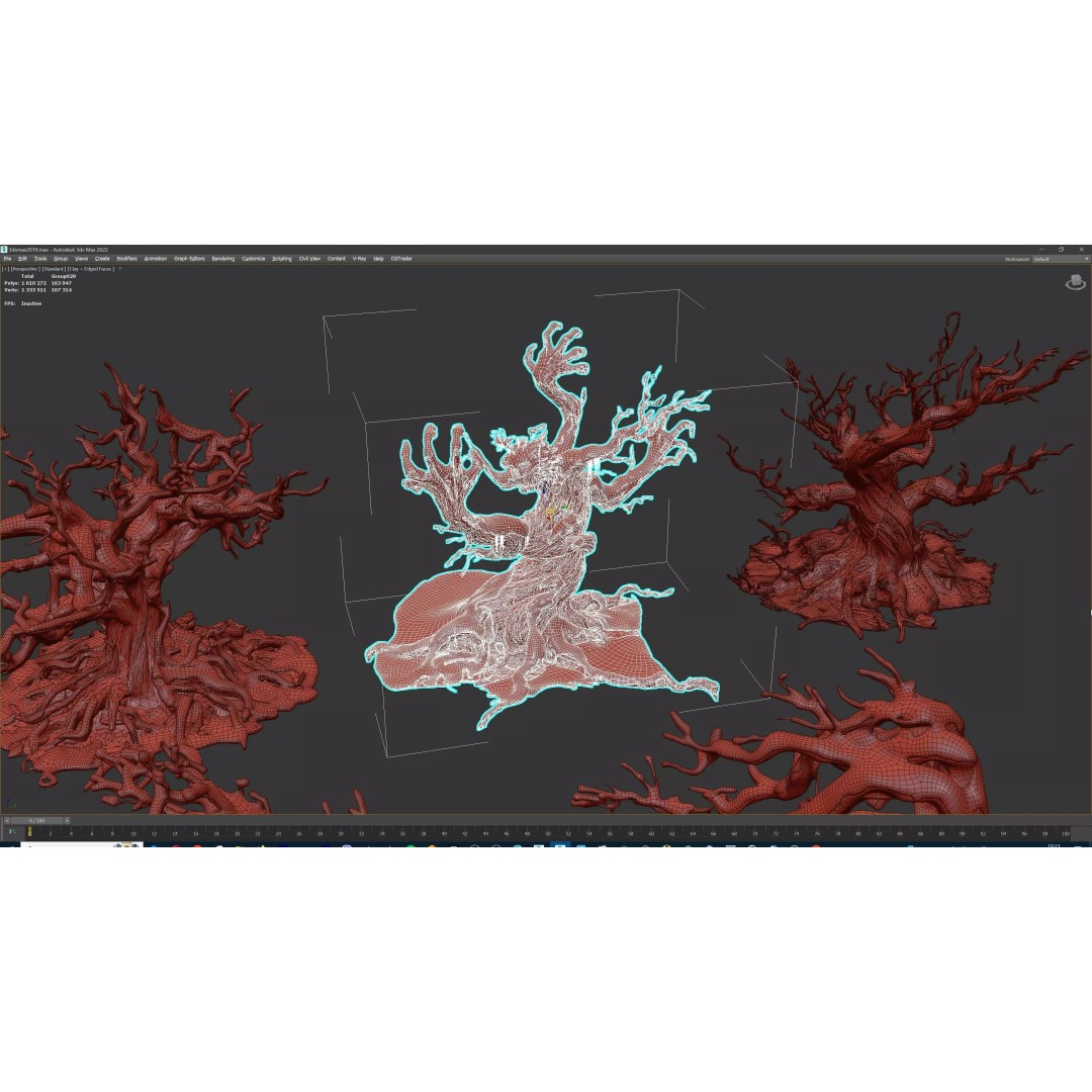 Haunted Snow Trees 3D Model – Stylized Winter Fantasy Asset, FBX - View 33