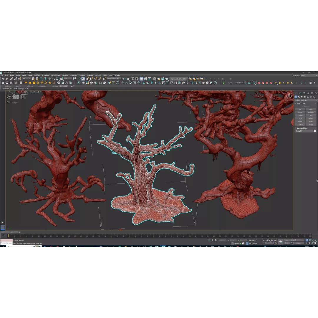 Haunted Snow Trees 3D Model – Stylized Winter Fantasy Asset, FBX - View 34