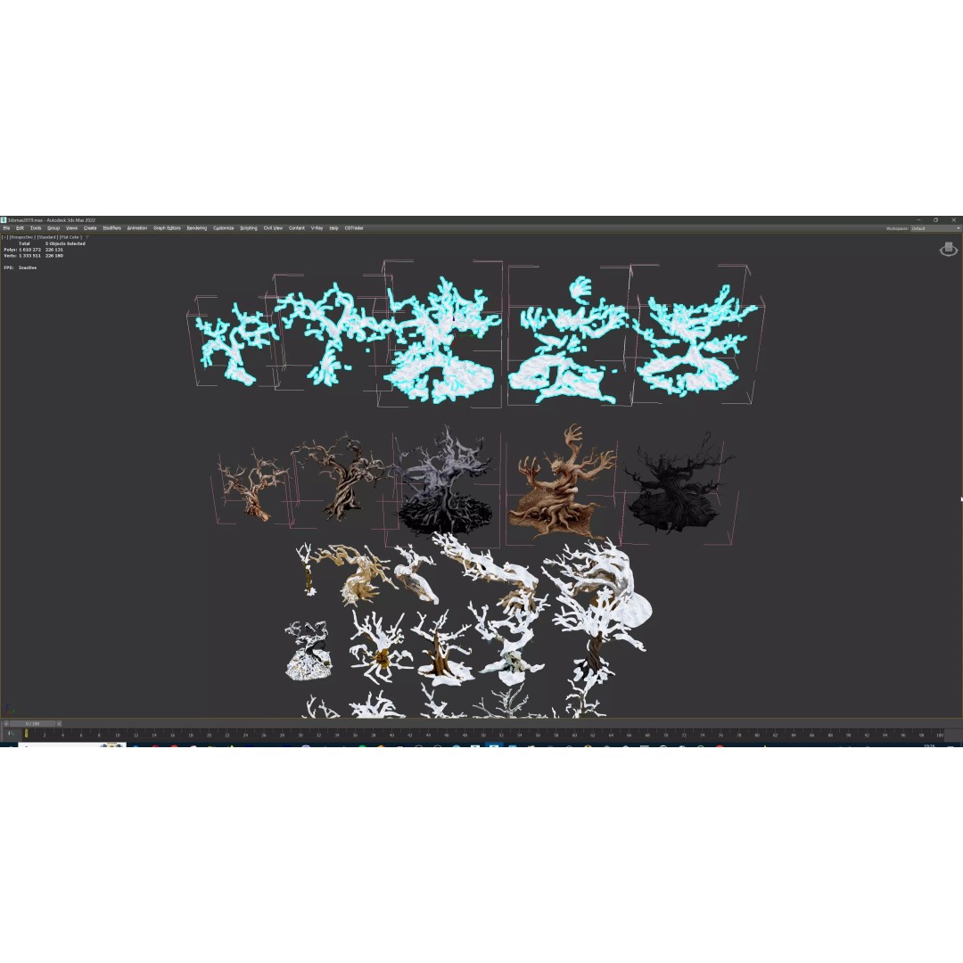 Haunted Snow Trees 3D Model – Stylized Winter Fantasy Asset, FBX - View 35