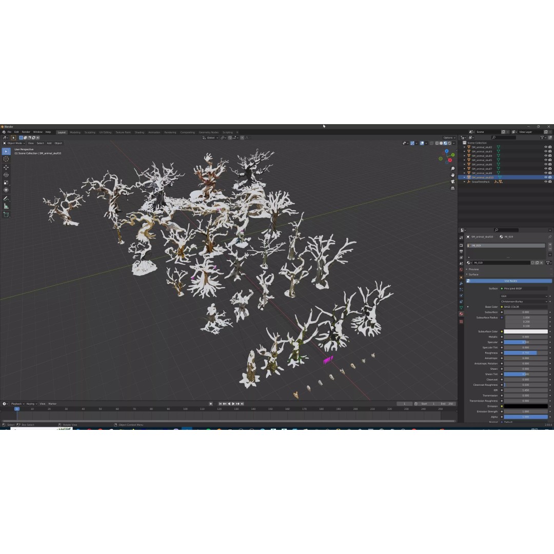 Haunted Snow Trees 3D Model – Stylized Winter Fantasy Asset, FBX - View 36