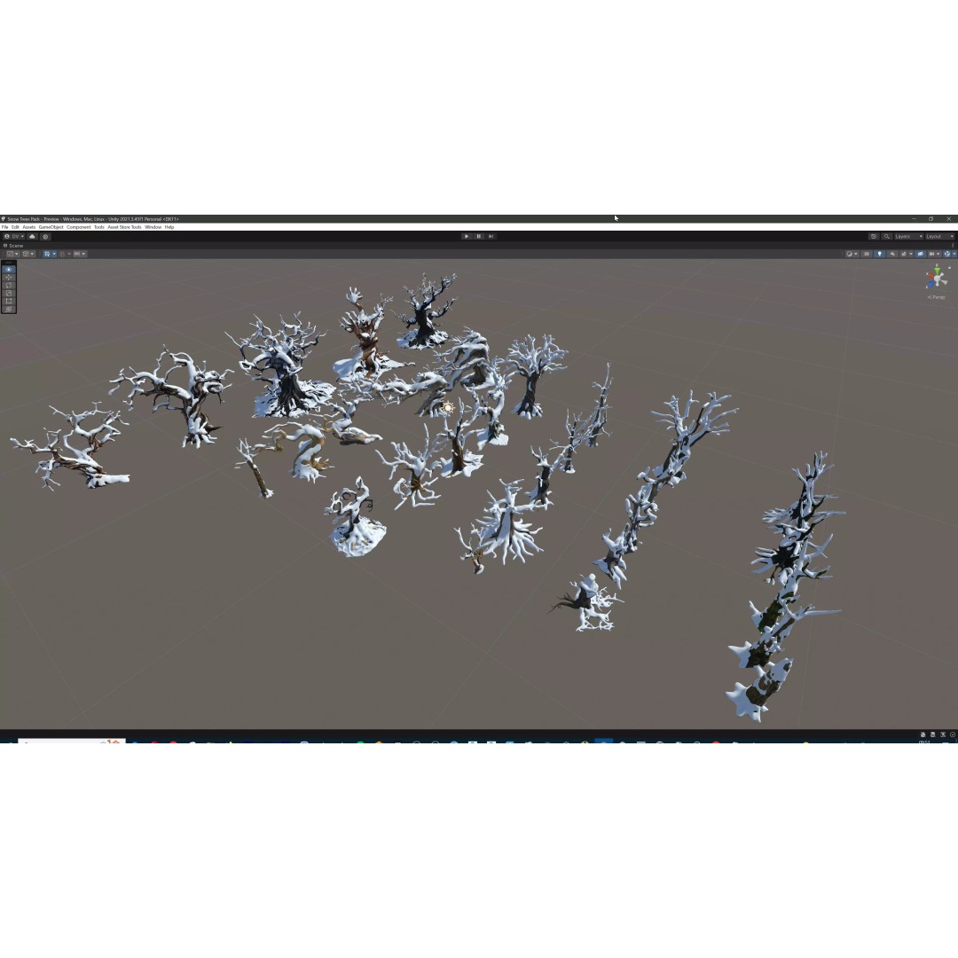 Haunted Snow Trees 3D Model – Stylized Winter Fantasy Asset, FBX - View 46