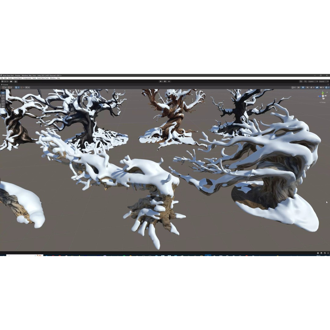 Haunted Snow Trees 3D Model – Stylized Winter Fantasy Asset, FBX - View 47