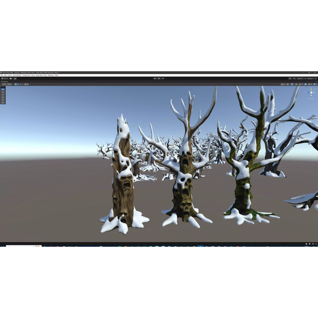 Haunted Snow Trees 3D Model – Stylized Winter Fantasy Asset, FBX - View 48