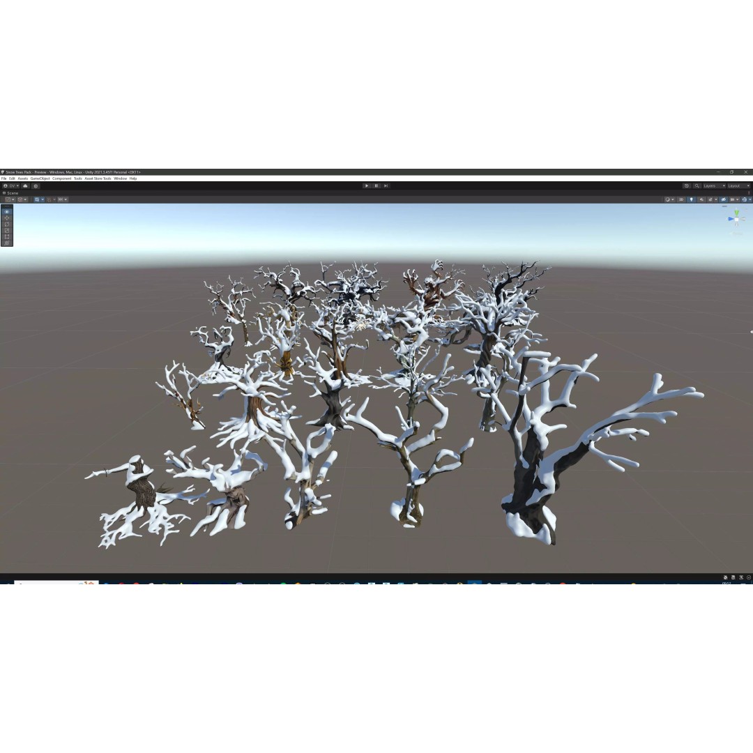 Haunted Snow Trees 3D Model – Stylized Winter Fantasy Asset, FBX - View 49