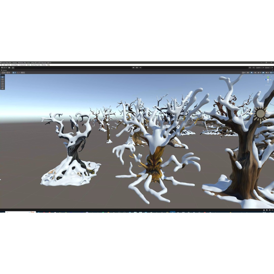 Haunted Snow Trees 3D Model – Stylized Winter Fantasy Asset, FBX - View 50
