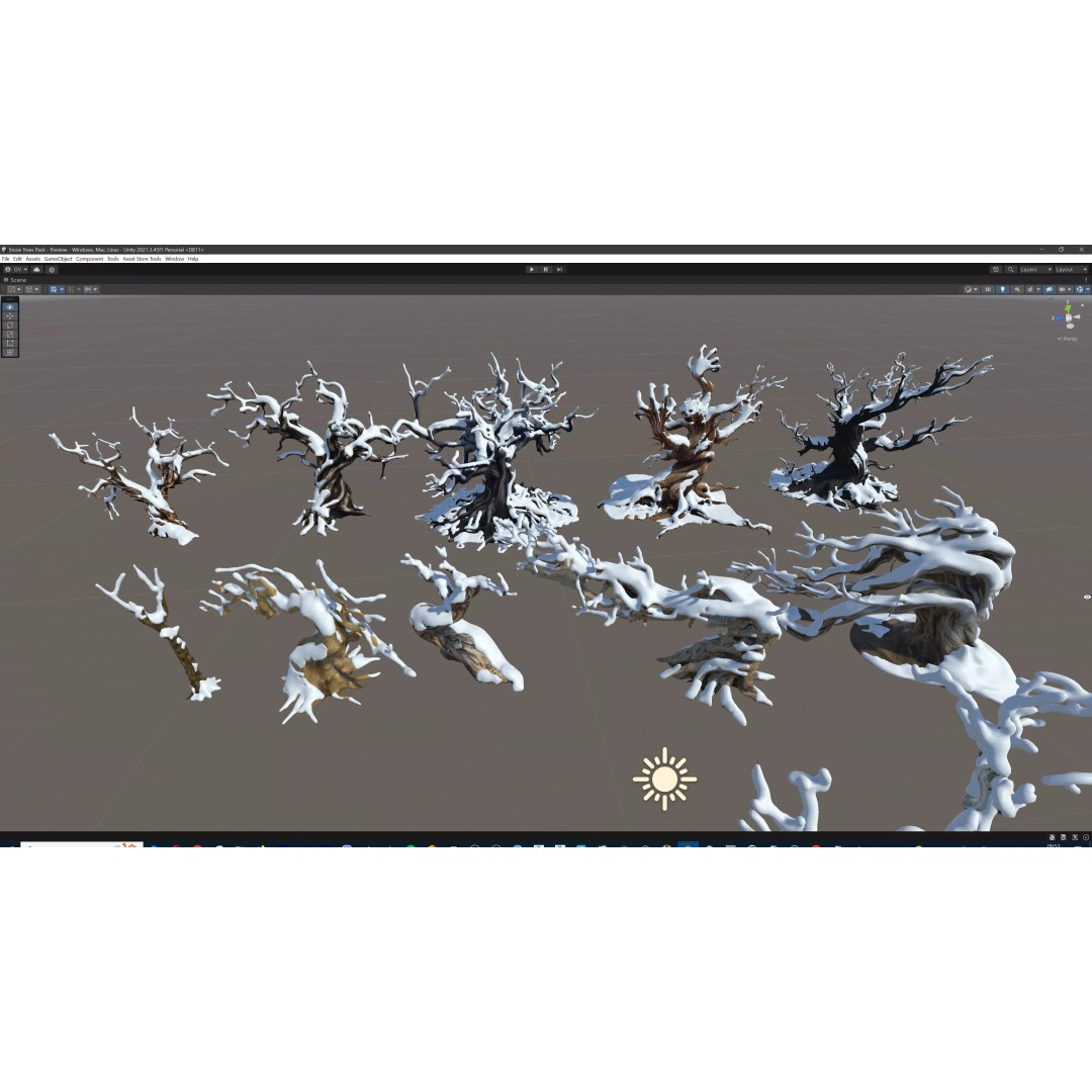 Haunted Snow Trees 3D Model – Stylized Winter Fantasy Asset, FBX - View 52
