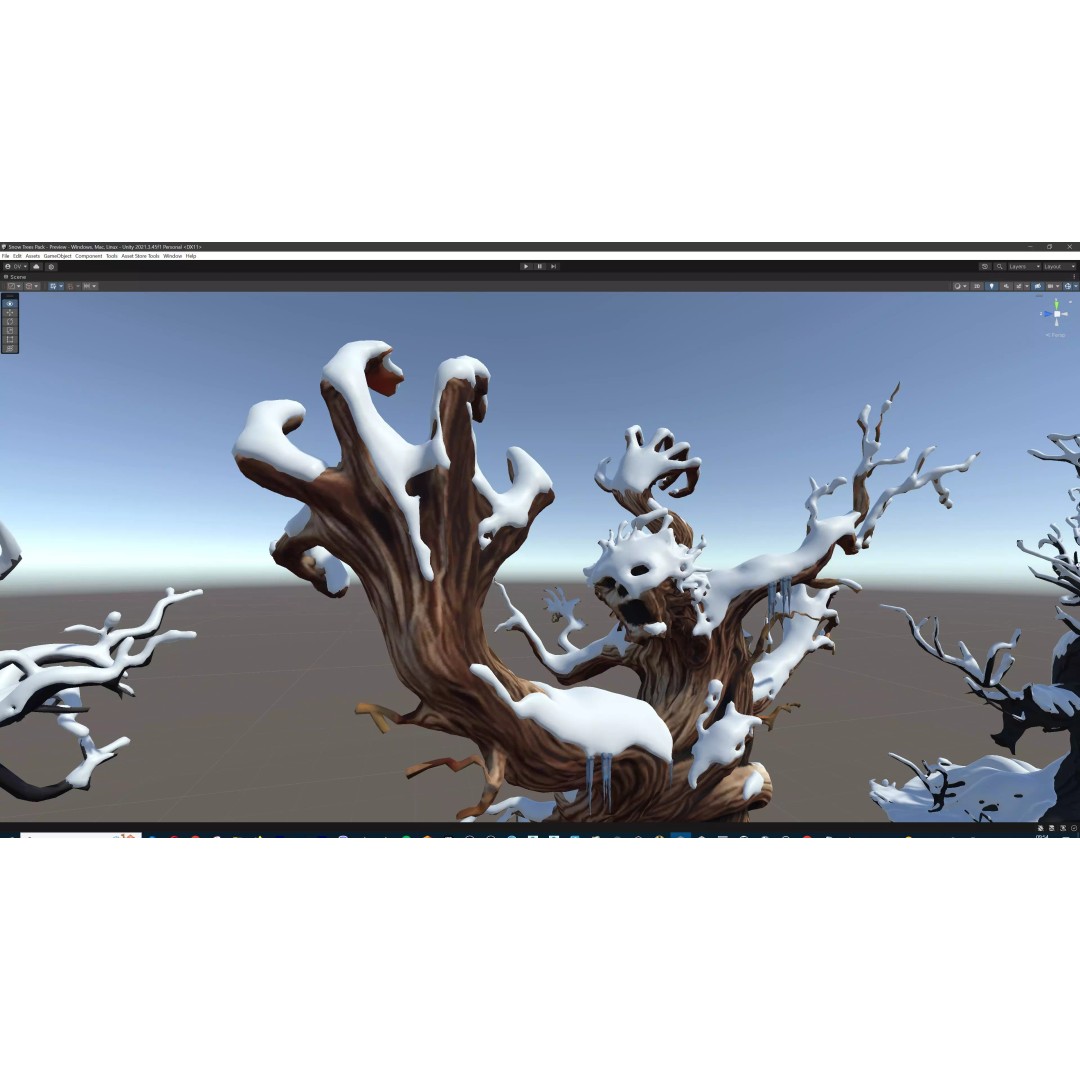 Haunted Snow Trees 3D Model – Stylized Winter Fantasy Asset, FBX - View 54