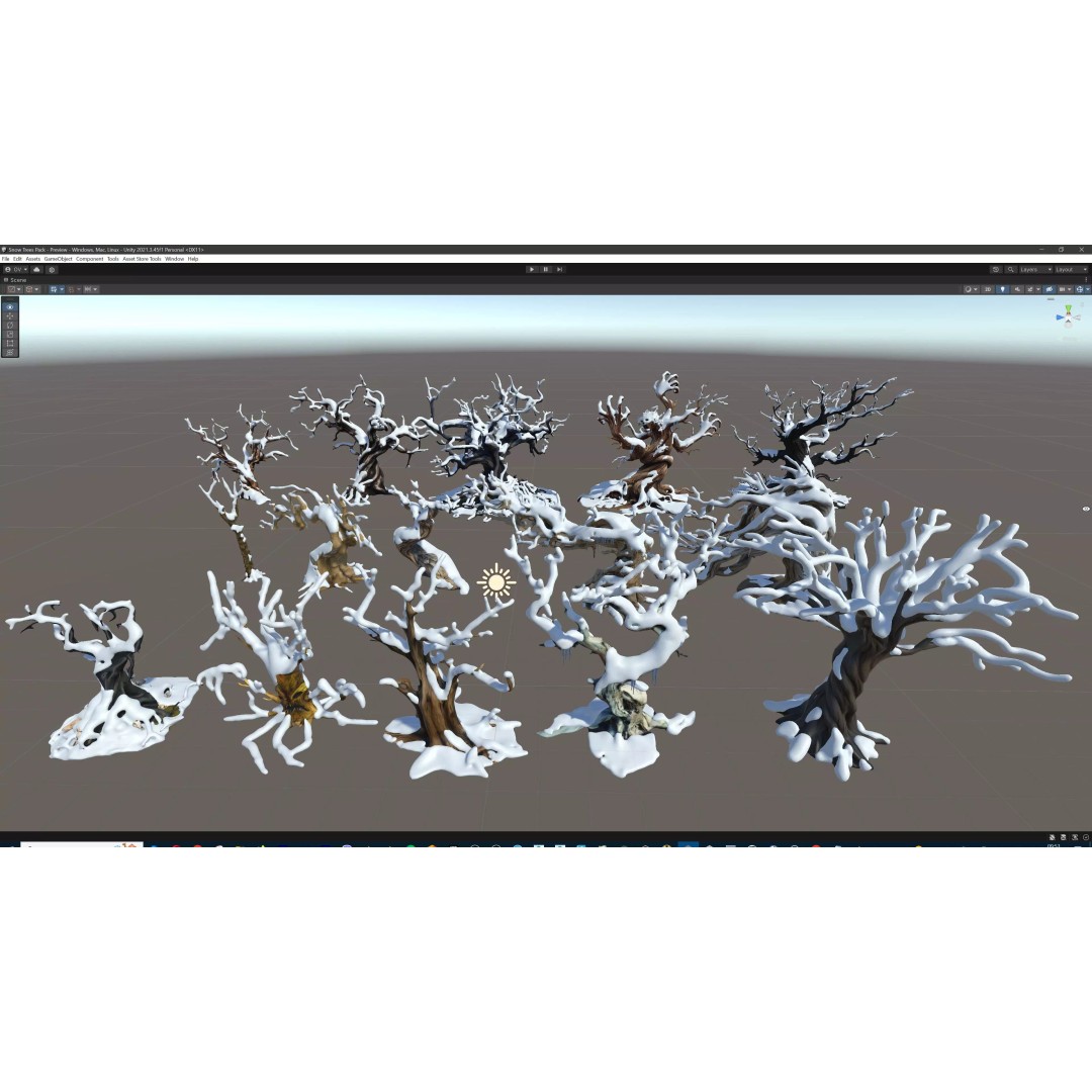 Haunted Snow Trees 3D Model – Stylized Winter Fantasy Asset, FBX - View 55