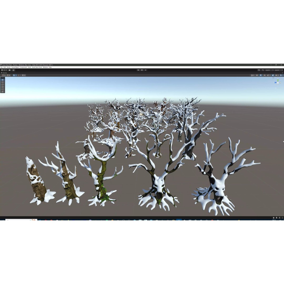 Haunted Snow Trees 3D Model – Stylized Winter Fantasy Asset, FBX - View 56