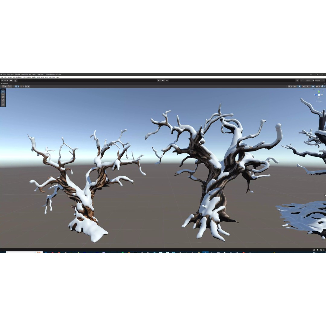 Haunted Snow Trees 3D Model – Stylized Winter Fantasy Asset, FBX - View 57