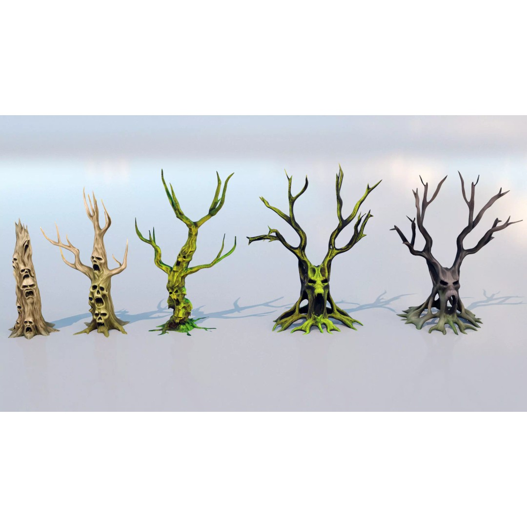 Haunted Snow Trees 3D Model – Stylized Winter Fantasy Asset, FBX - View 6