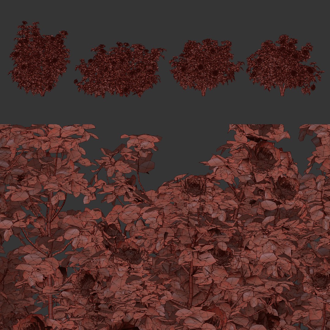 Rose Bushes 3D Model – PBR Plant Collection, FBX & OBJ Formats