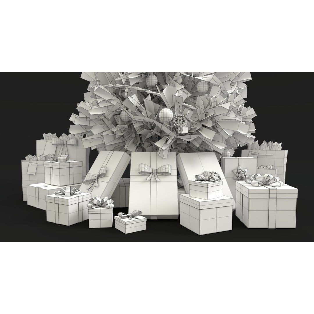 Christmas Tree 3D Model – PBR Textured Game Asset, Blender - View 19