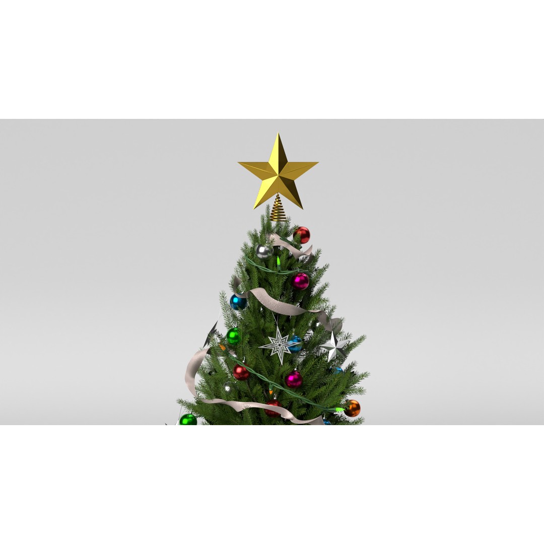 Christmas Tree 3D Model – PBR Textured Game Asset, Blender - View 3