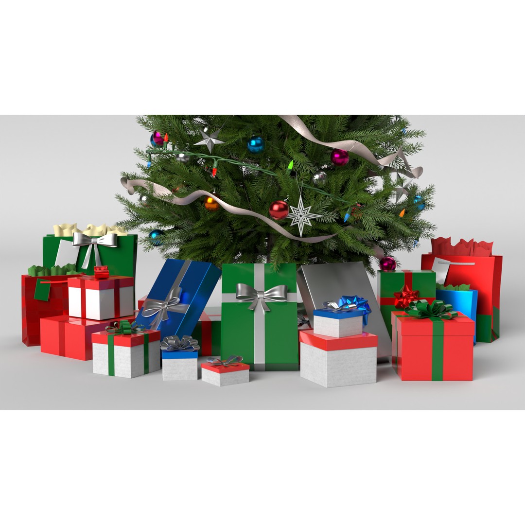 Christmas Tree 3D Model – PBR Textured Game Asset, Blender - View 5