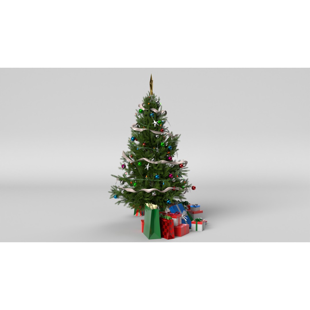 Christmas Tree 3D Model – PBR Textured Game Asset, Blender - View 8