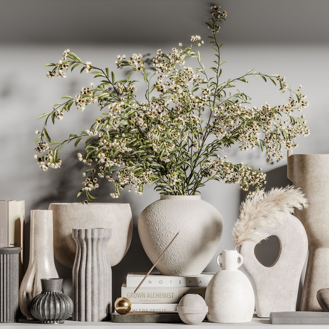 Decorative Set 138 3D Model – Contemporary Home Décor, PBR Textures - View 4