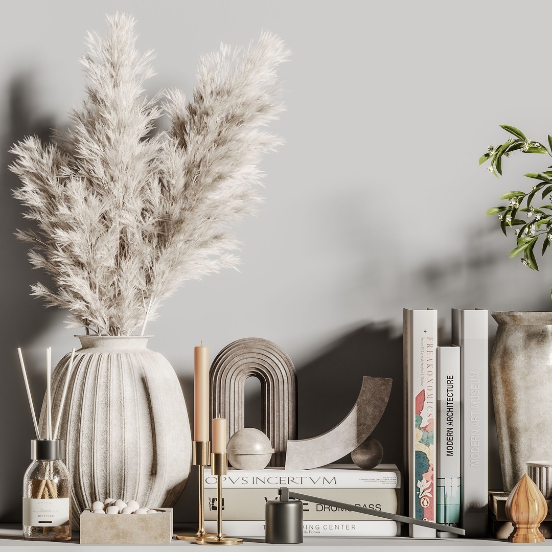 Decorative Set 138 3D Model – Contemporary Home Décor, PBR Textures - View 5