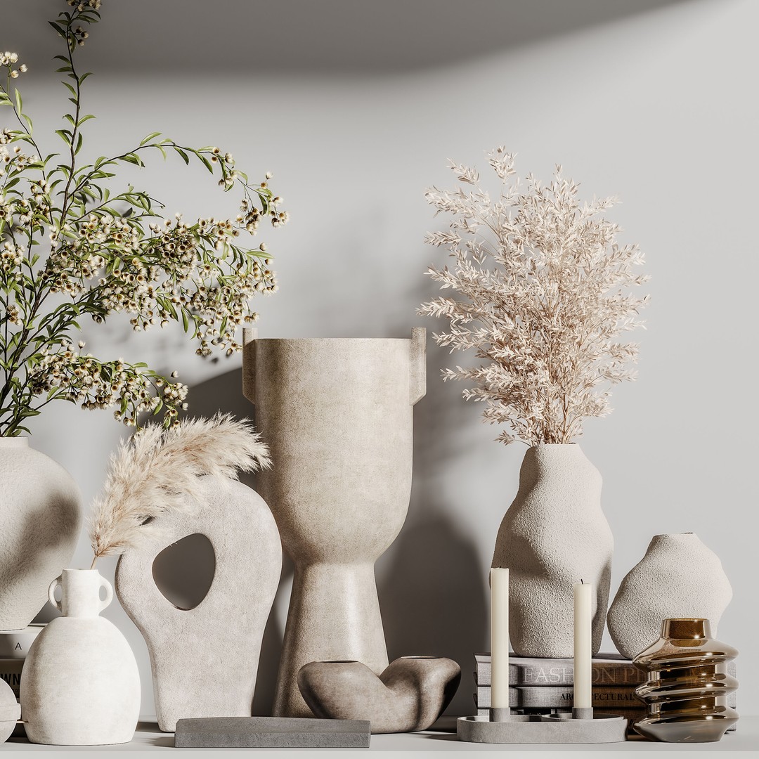 Decorative Set 138 3D Model – Contemporary Home Décor, PBR Textures - View 7
