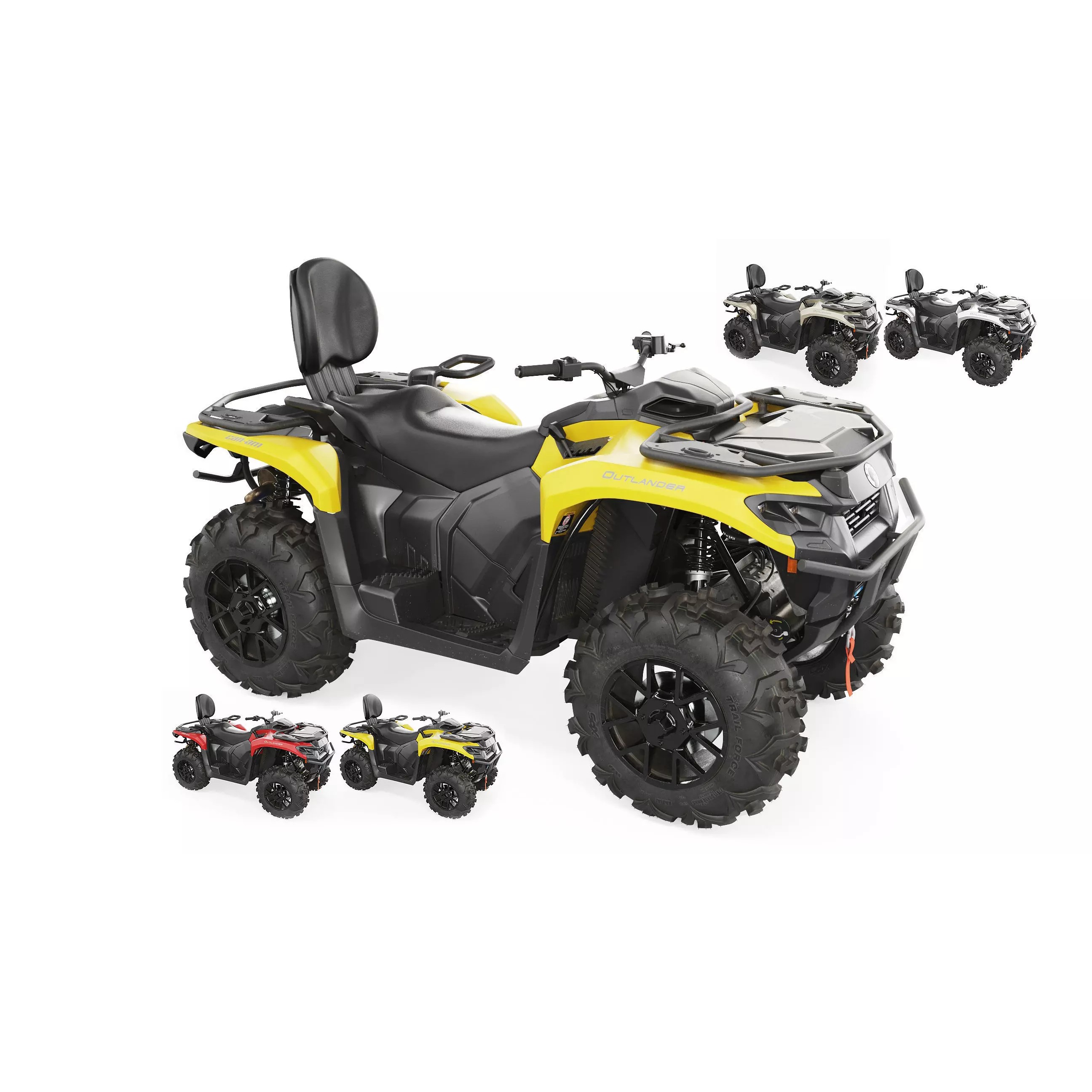 Can-Am Outlander 700 XT - Game-Ready 3D Model - View 2