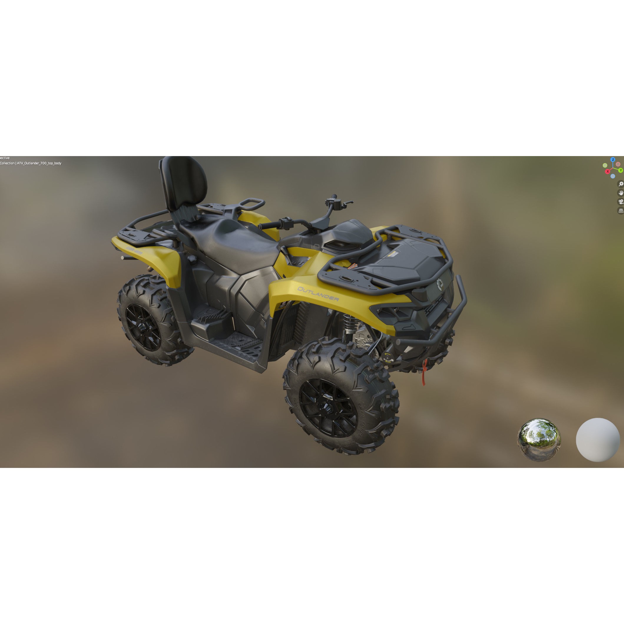 Can-Am Outlander 700 XT - Game-Ready 3D Model - View 25
