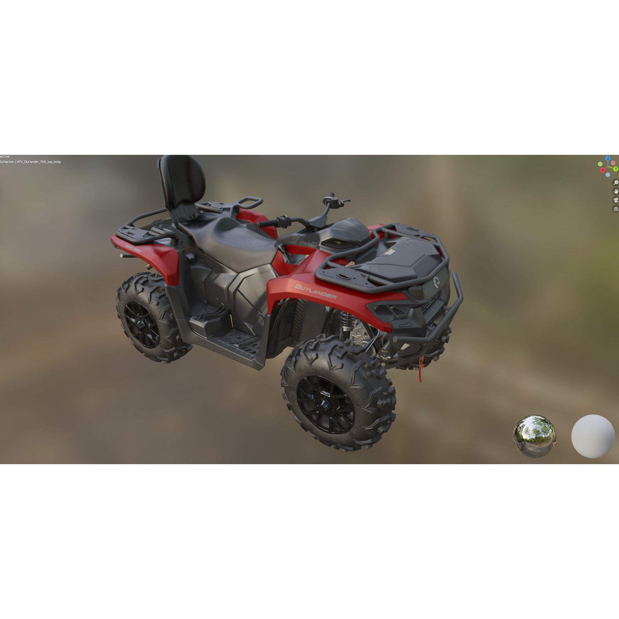 Can-Am Outlander 700 XT - Game-Ready 3D Model - View 26