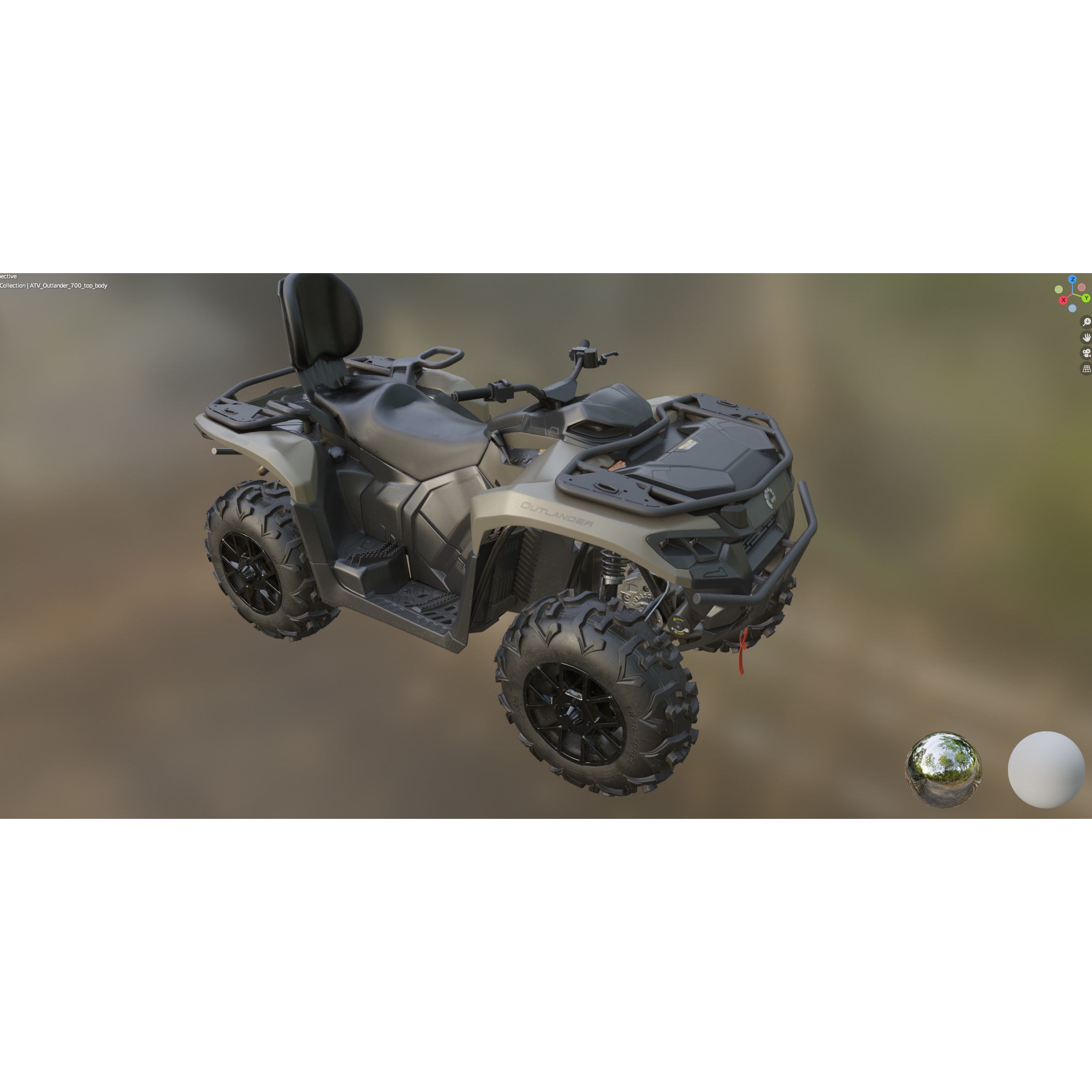 Can-Am Outlander 700 XT - Game-Ready 3D Model - View 6