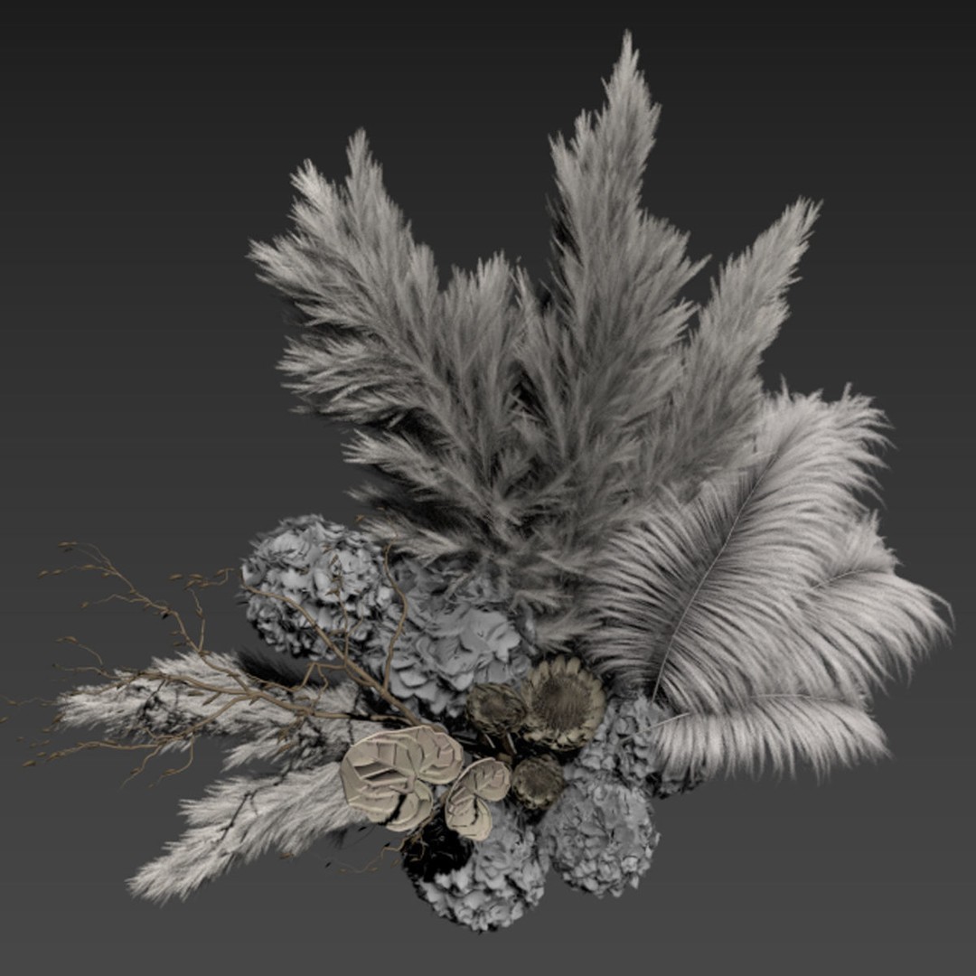 Flower In Vase 3D Model – High Poly Decorative Asset, FBX, OBJ