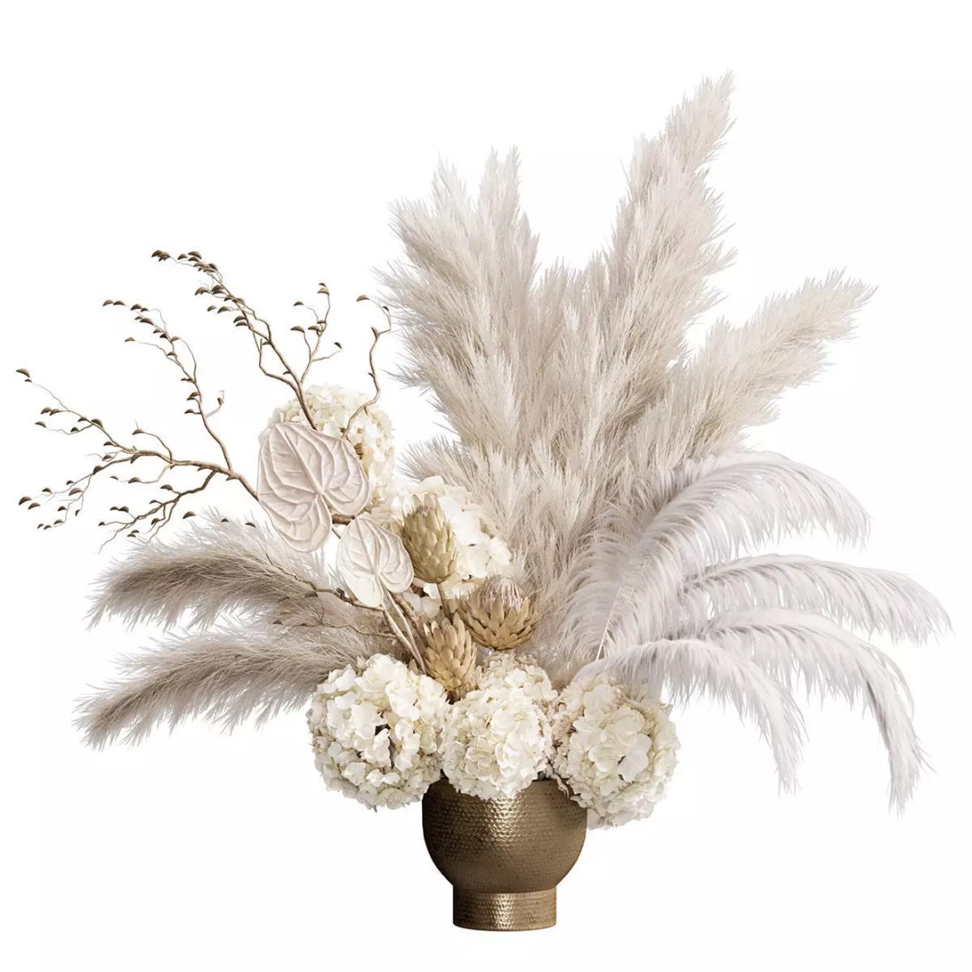 Flower In Vase 3D Model – High Poly Decorative Asset, FBX, OBJ - View 2