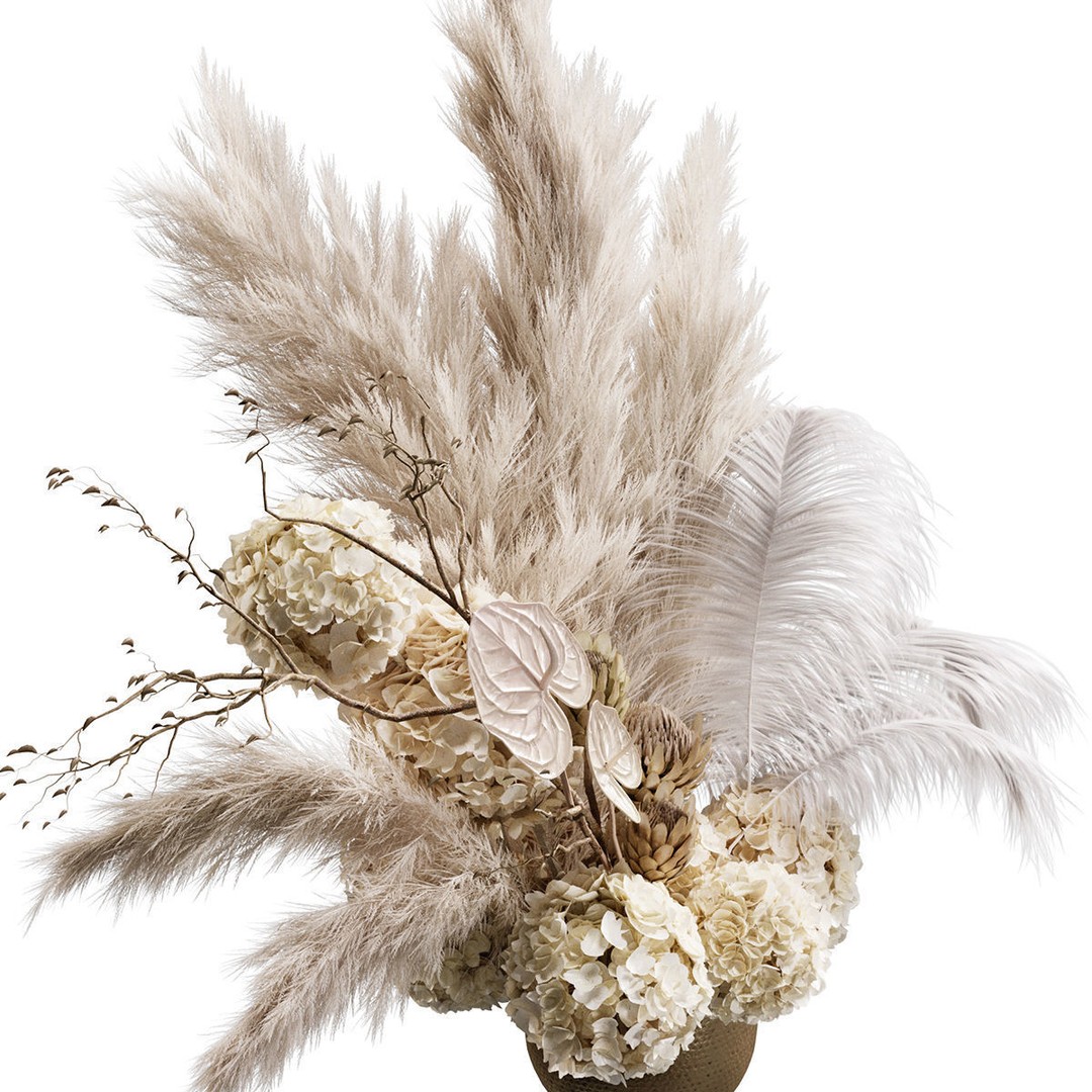 Flower In Vase 3D Model – High Poly Decorative Asset, FBX, OBJ - View 4