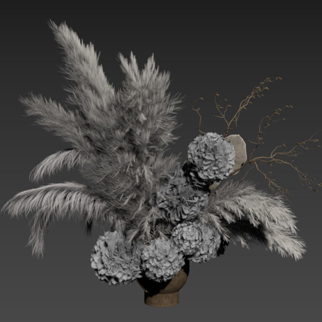 Flower In Vase 3D Model – High Poly Decorative Asset, FBX, OBJ - View 6