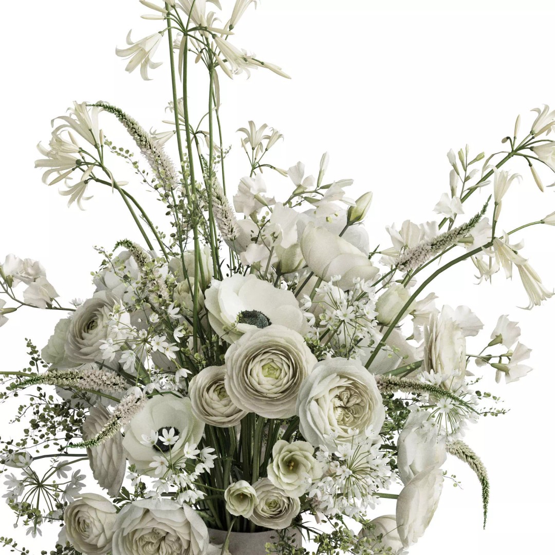 Flower In Vase 3D Model – High Poly PBR Asset, FBX & OBJ Formats - View 5