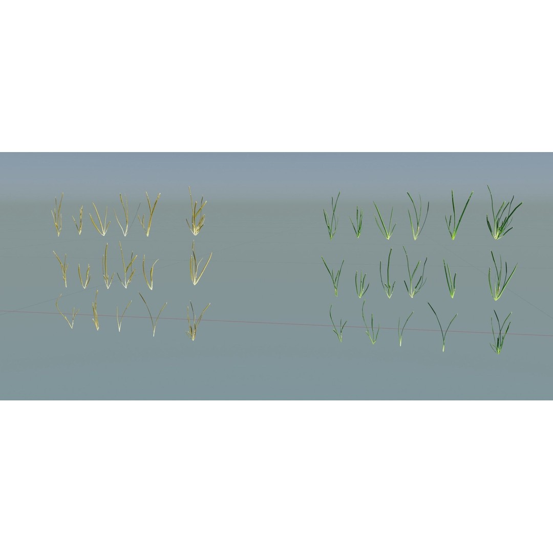 Realistic Grass 3D Model – PBR Animated Grass Patches, FBX, OBJ - View 6