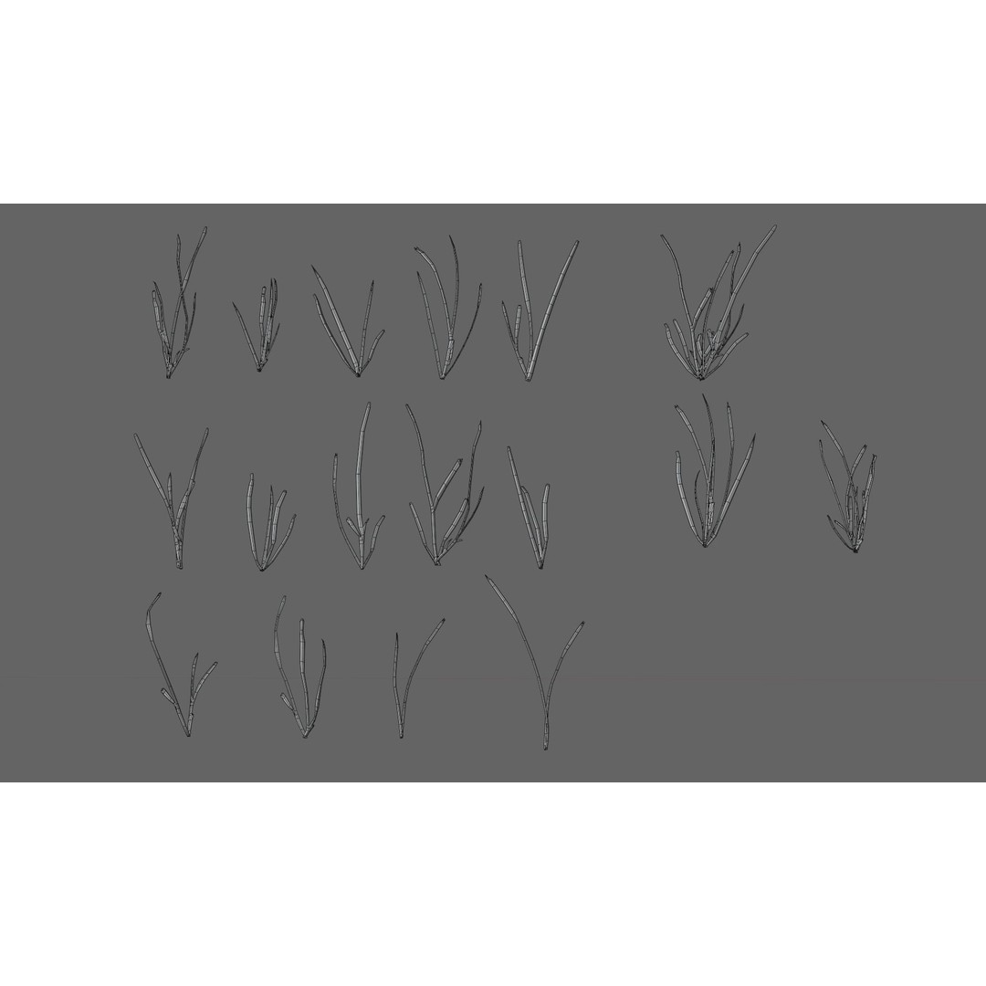 Realistic Grass 3D Model – PBR Animated Grass Patches, FBX, OBJ - View 9