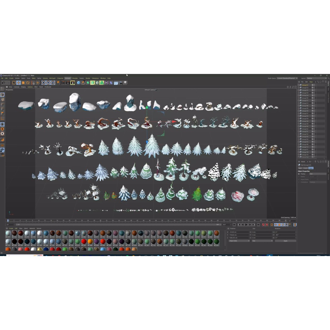 Stylized Winter Tree and Bush 3D Model – Low Poly Game Asset, FBX - View 111
