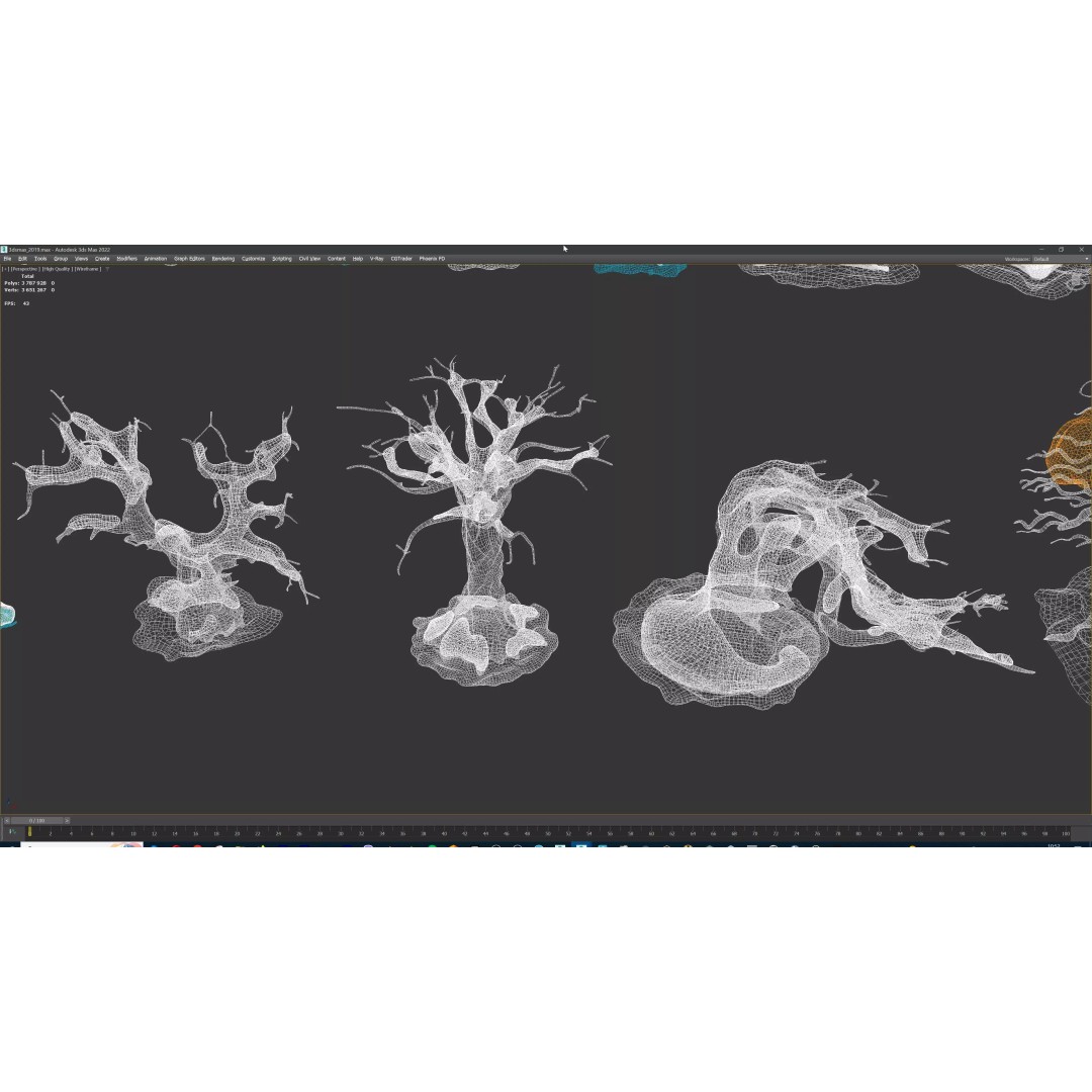 Stylized Winter Tree and Bush 3D Model – Low Poly Game Asset, FBX - View 121