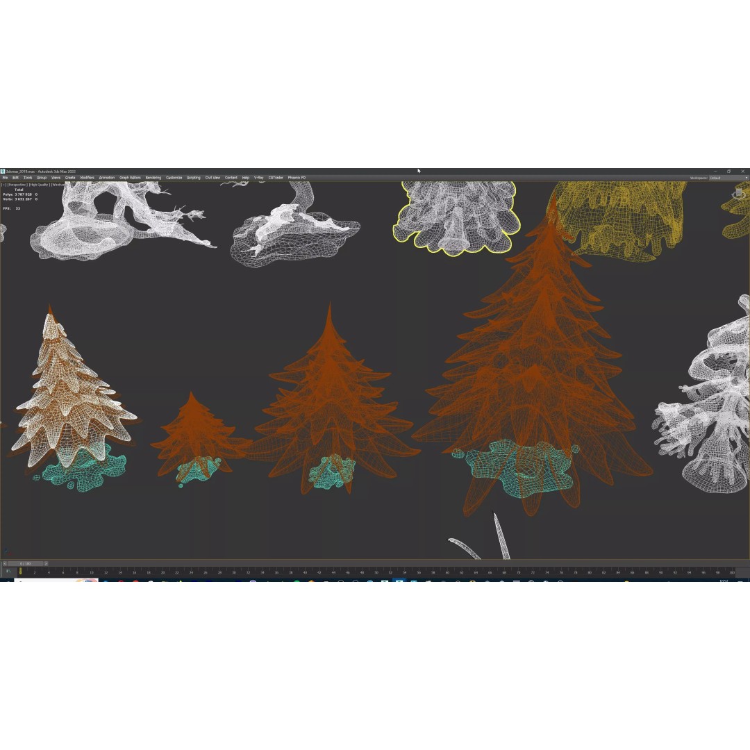 Stylized Winter Tree and Bush 3D Model – Low Poly Game Asset, FBX - View 135