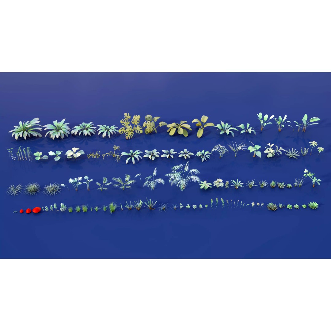 Stylized Winter Tree and Bush 3D Model – Low Poly Game Asset, FBX - View 17