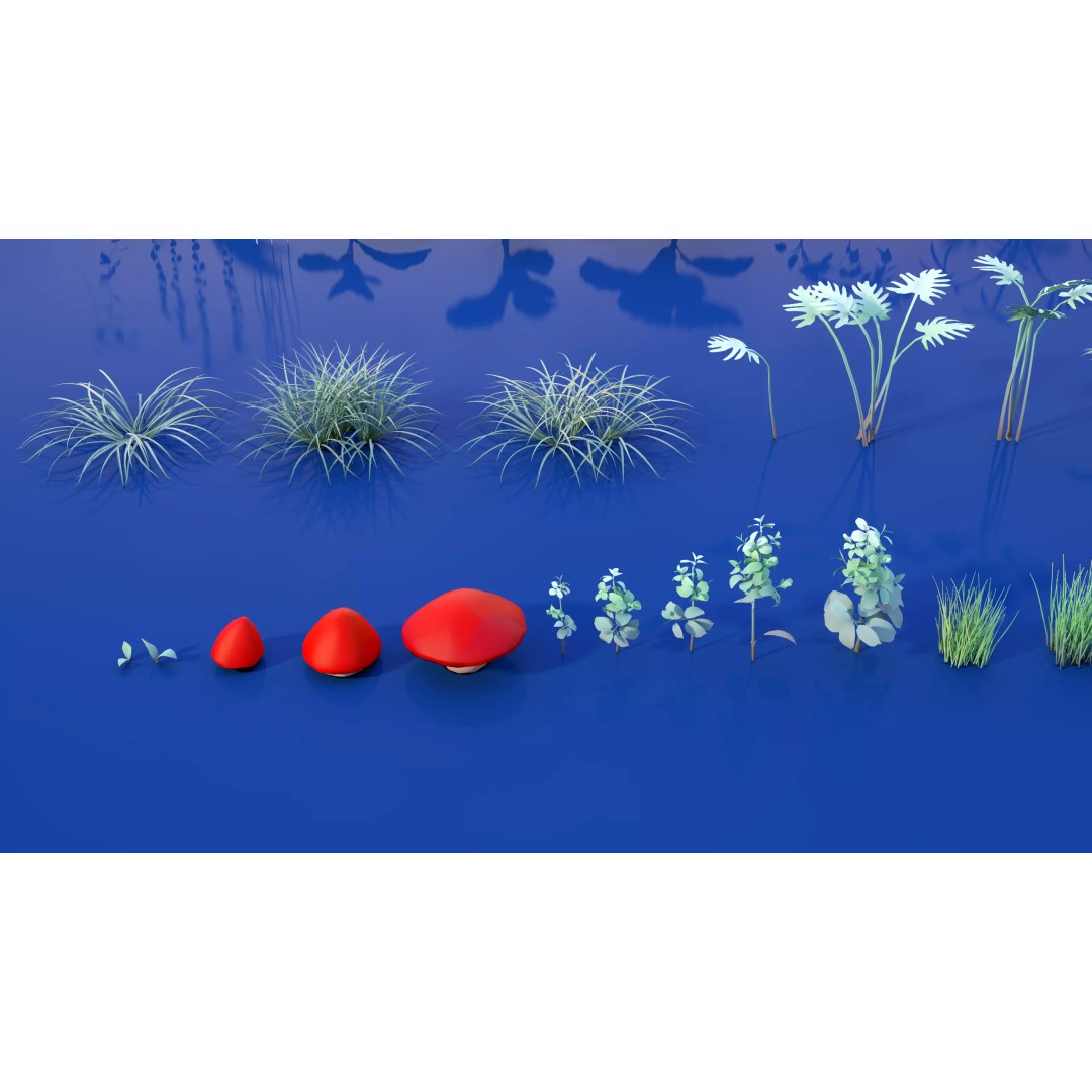 Stylized Winter Tree and Bush 3D Model – Low Poly Game Asset, FBX - View 19