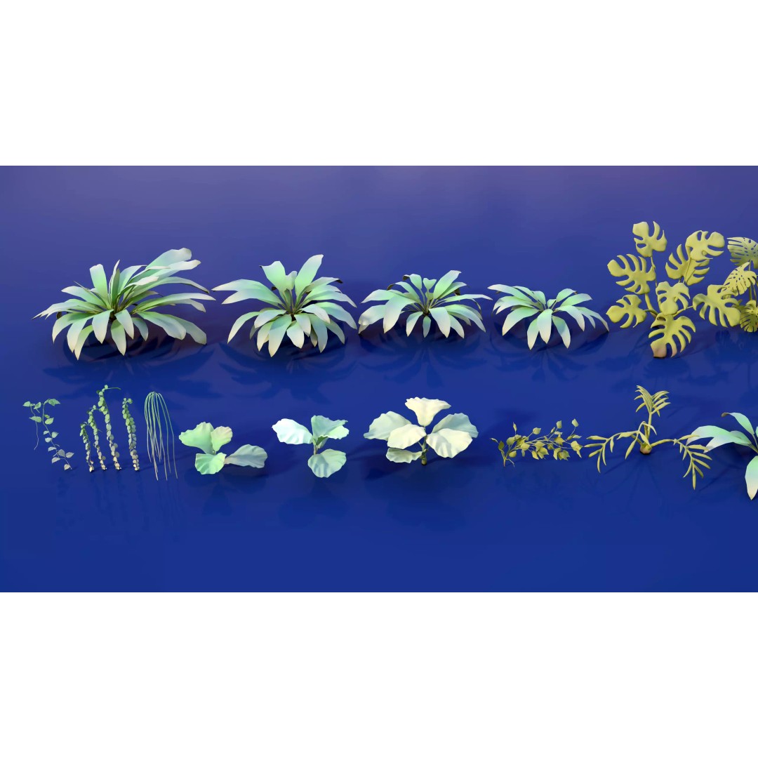 Stylized Winter Tree and Bush 3D Model – Low Poly Game Asset, FBX - View 21