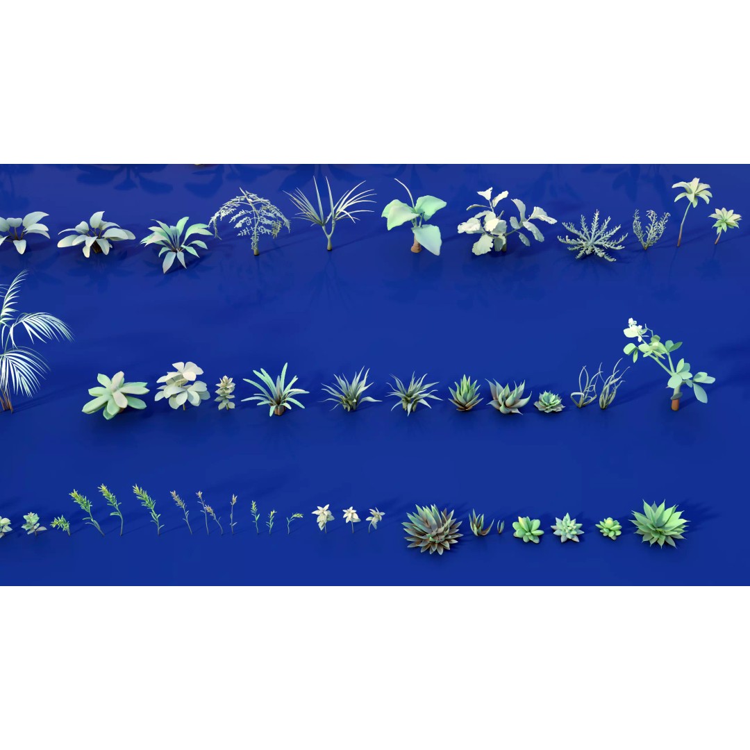 Stylized Winter Tree and Bush 3D Model – Low Poly Game Asset, FBX - View 29