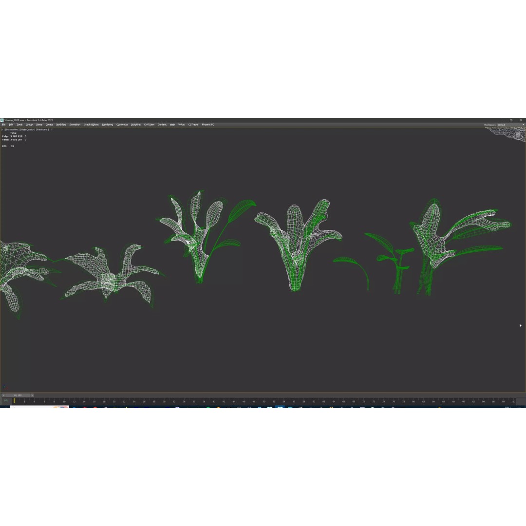 Stylized Winter Tree and Bush 3D Model – Low Poly Game Asset, FBX - View 96