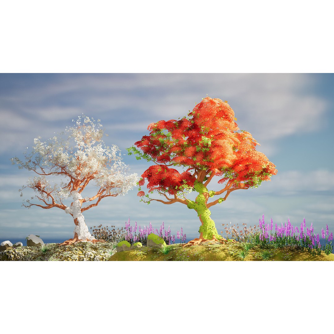 Royal Poinciana Tree 3D Model – High Poly Animated Asset, FBX - View 3
