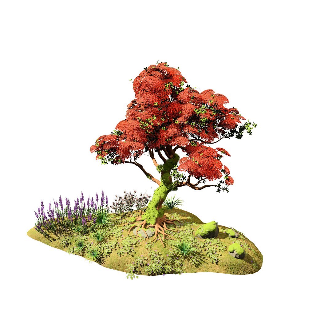 Royal Poinciana Tree 3D Model – High Poly Animated Asset, FBX - View 9