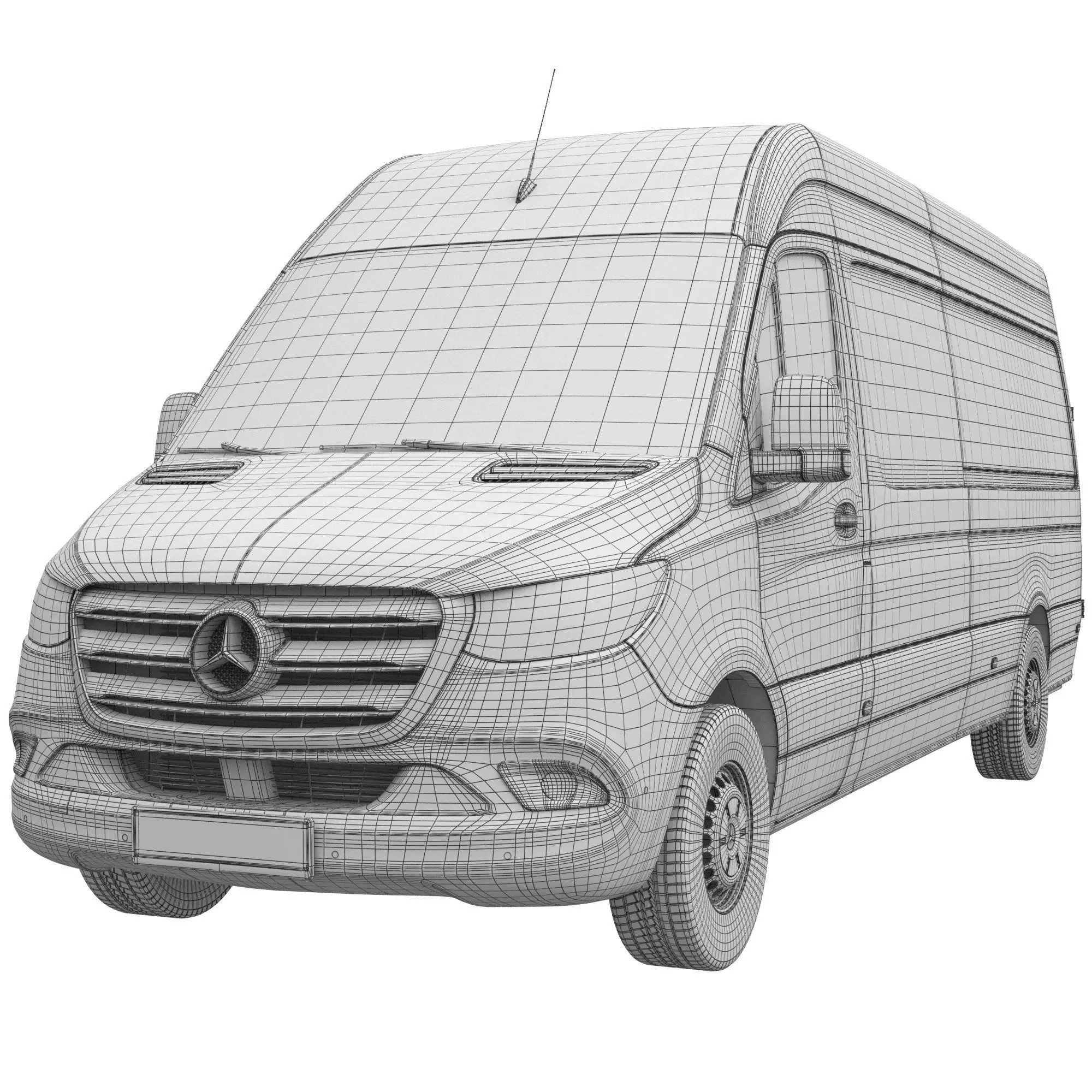 Mercedes-Benz Sprinter Long High Roof - Detailed Interior 3D Model - View 18