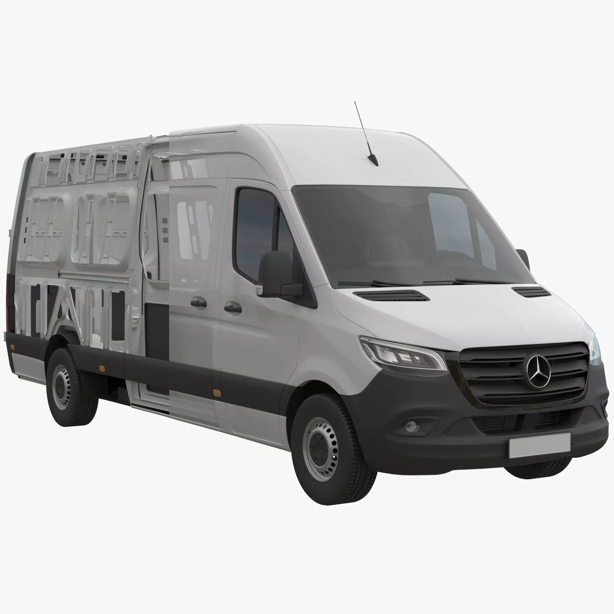 Mercedes-Benz Sprinter Long High Roof - Detailed Interior 3D Model - View 2